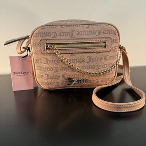Juicy Couture French Latte Chain Up Camera Bag Purse Tan & Gold - NWT